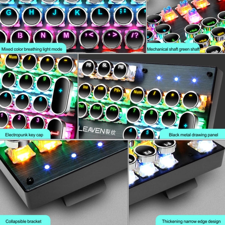 104 Keys Green Shaft RGB Luminous Keyboard Computer Game USB Wired Metal Mechanical Keyboard, Cabel Length:1.5m, Style: Double Imposition Version (White Pink)