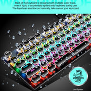 104 Keys Green Shaft RGB Luminous Keyboard Computer Game USB Wired Metal Mechanical Keyboard, Cabel Length:1.5m, Style: Double Imposition Version (Blue White)