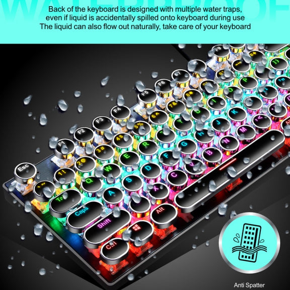 104 Keys Green Shaft RGB Luminous Keyboard Computer Game USB Wired Metal Mechanical Keyboard, Cabel Length:1.5m, Style: Double Imposition Version (Blue White)