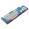 104 Keys Green Shaft RGB Luminous Keyboard Computer Game USB Wired Metal Mechanical Keyboard, Cabel Length:1.5m, Style: Double Imposition Version (White Blue) - Wired Keyboard by PMC TechLife | Online Shopping South Africa | PMC TechLife | Buy Now Pay Later Mobicred