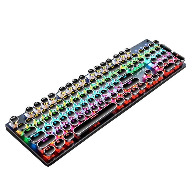 104 Keys Green Shaft RGB Luminous Keyboard Computer Game USB Wired Metal Mechanical Keyboard, Cabel Length:1.5m, Style: Punk Word Through Version (Black) - free shipping - PMC Jewellery - Order now!