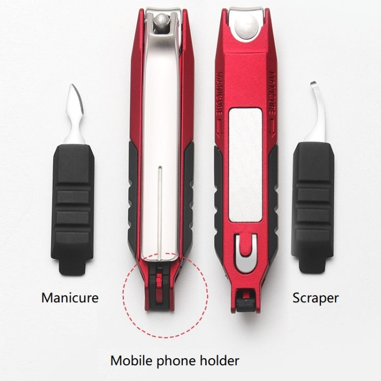 Anti-splash Nail Clippers Multifunctional Mobile Phone Holder Nail Clippers,Style: Matcha Green