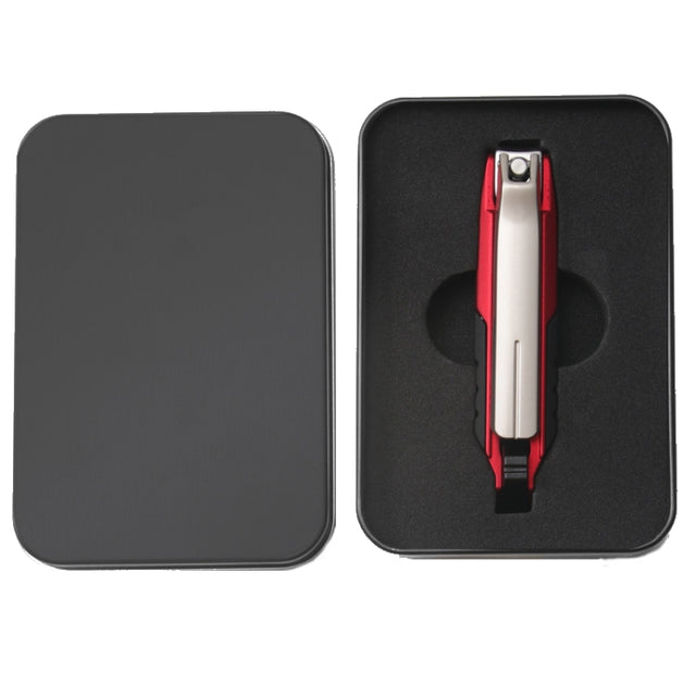 Anti-splash Nail Clippers Multifunctional Mobile Phone Holder Nail Clippers,Style: Red +Iron Box