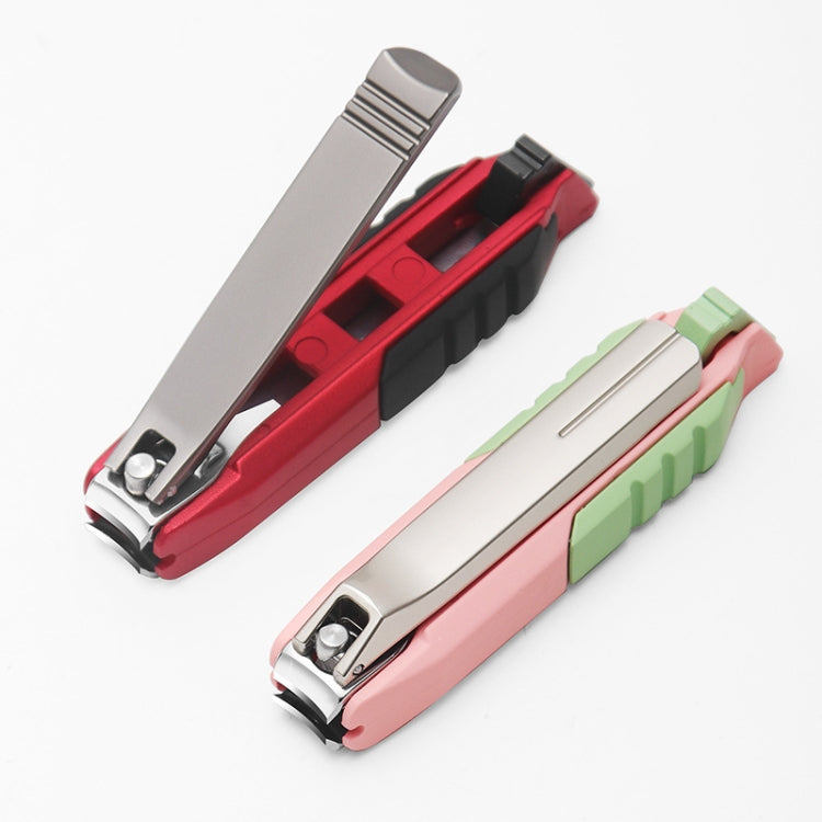 Anti-splash Nail Clippers Multifunctional Mobile Phone Holder Nail Clippers,Style: Red Suit
