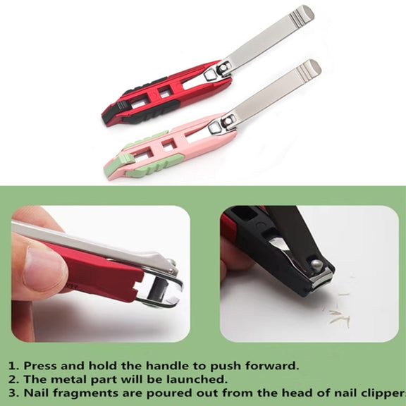 Anti-splash Nail Clippers Multifunctional Mobile Phone Holder Nail Clippers,Style: Pink +Iron Box