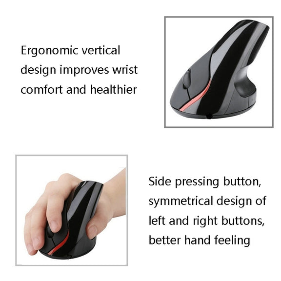 HH-111 5 Keys Wireless Vertical Charging Mouse Ergonomics Wrist Protective Mouse(Iron Gray)