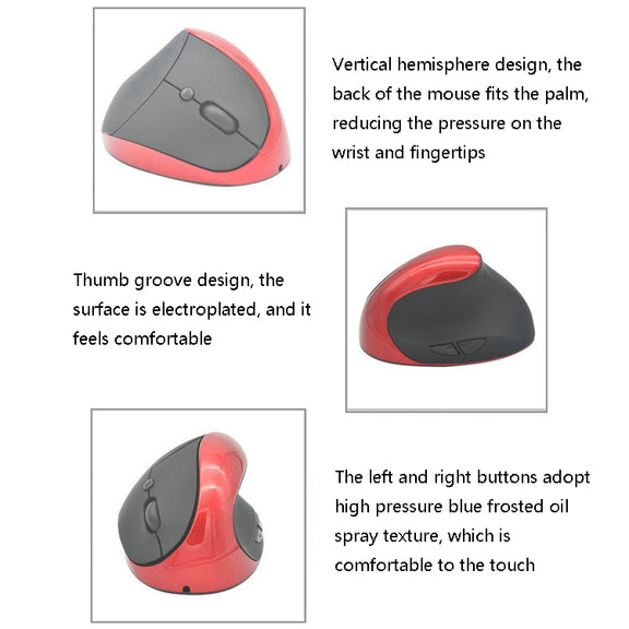 JSY-03 6 Keys Wireless Vertical Charging Mouse Ergonomic Vertical Optical Mouse(Blue)