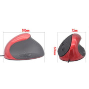 JSY-05 6 Keys Wired Vertical Mouse Ergonomics Brace Optical Mouse(Red)