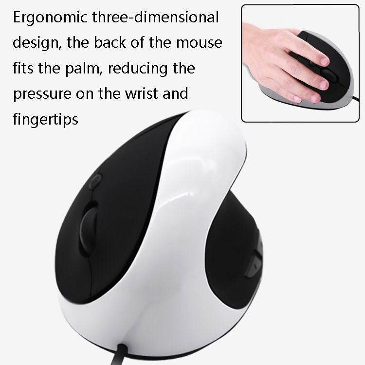 JSY-05 6 Keys Wired Vertical Mouse Ergonomics Brace Optical Mouse(Silver Gray) - Wired Mice by PMC TechLife | Online Shopping South Africa | PMC TechLife | Buy Now Pay Later Mobicred