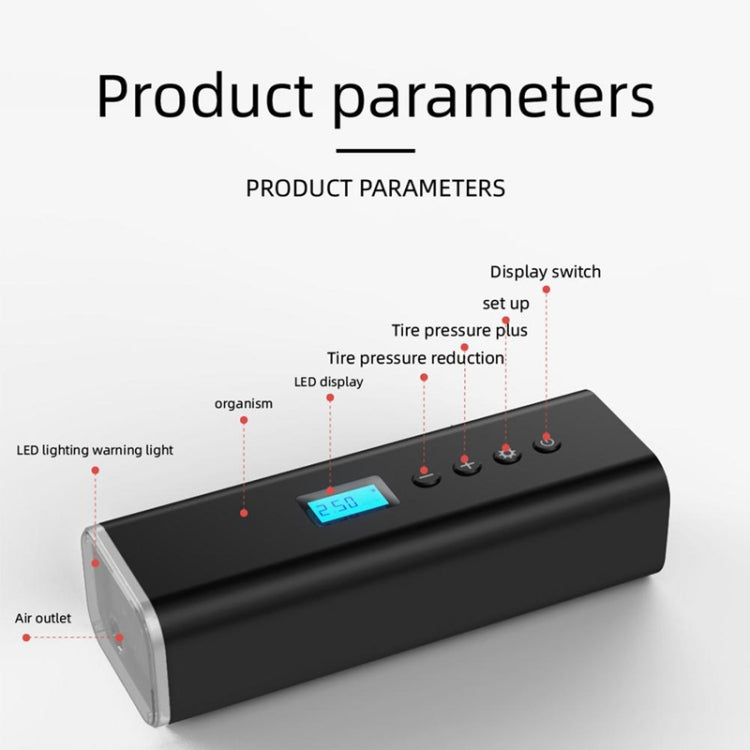 H68 Handheld Mini Wireless Smart Car Inflator Pump Portable Multifunctional Tire Air Pump(Black) - Inflatable Pump by PMC TechLife | Online Shopping South Africa | PMC TechLife