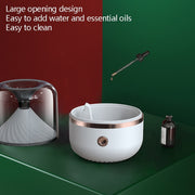 HX-930 Home Bedroom Round Mirror Essential Oil Aromatherapy Machine Ultrasonic Atomization Hydrating Spray Humidifier(Black)
