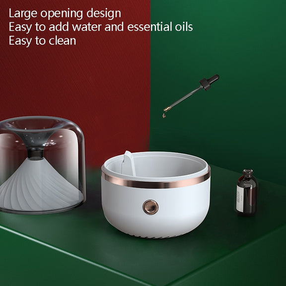 HX-930 Home Bedroom Round Mirror Essential Oil Aromatherapy Machine Ultrasonic Atomization Hydrating Spray Humidifier(Black)
