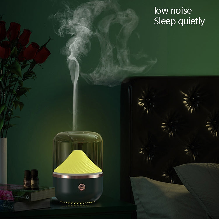 HX-930 Home Bedroom Round Mirror Essential Oil Aromatherapy Machine Ultrasonic Atomization Hydrating Spray Humidifier(Black)