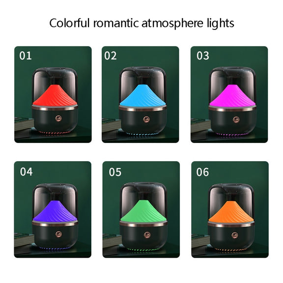 HX-930 Home Bedroom Round Mirror Essential Oil Aromatherapy Machine Ultrasonic Atomization Hydrating Spray Humidifier(Black)