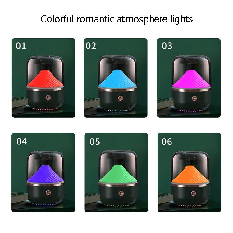 HX-930 Home Bedroom Round Mirror Essential Oil Aromatherapy Machine Ultrasonic Atomization Hydrating Spray Humidifier(Black)
