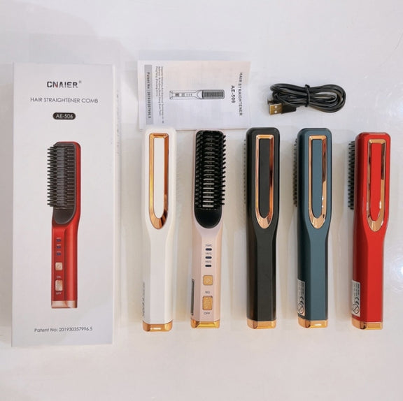 2 In 1 Curling And Straightening Dual-Use Mini Multi-Function Hair Straightener, Colour : Pink