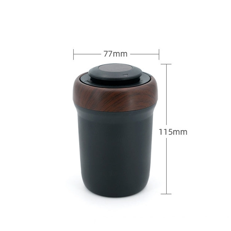 N17D Car Ashtray Arc Spot Tobacco With Lamp and Cover Car Ashtray(Wood Grain)