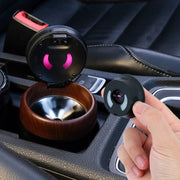 N17D Car Ashtray Arc Spot Tobacco With Lamp and Cover Car Ashtray(Carbon Fiber)