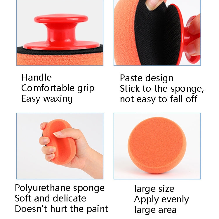3 Sets Handle Polished Waxing Sponge Car Waxing Wash Tool(3 Handle +12 Sponge) - Polishing Machine & Accessories by PMC Jewellery | Online Shopping South Africa | PMC Jewellery | Buy Now Pay Later Mobicred