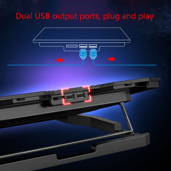 ICE COOREL K5 Laptop Radiator Computer Cooling Bracket, Colour: Touch Version (Black Red)