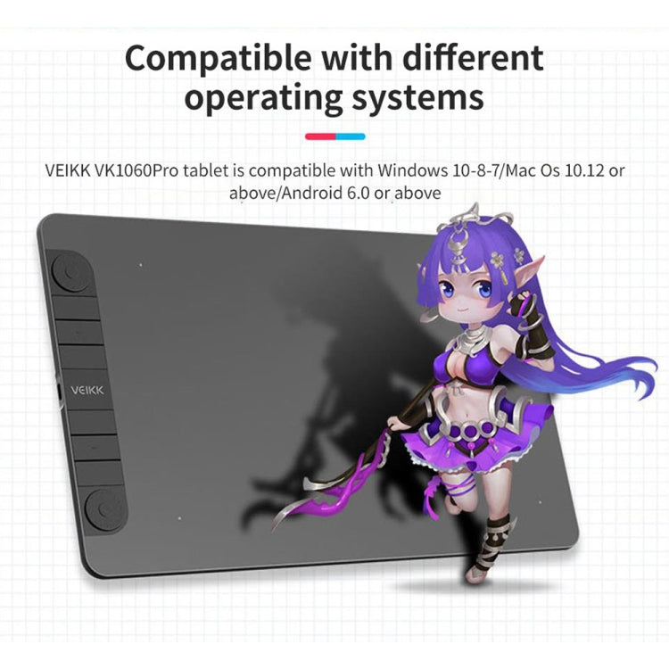 VEIKK VK1060PRO Digital Tablet Hand-Painted Board Electronic Drawing Board Can Connected To Mobile Phone - free shipping - PMC Jewellery - Order now!
