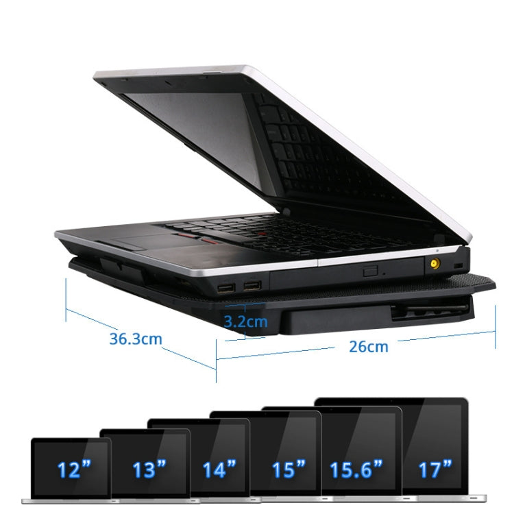 ICE COOREL N106 Laptop Base Adjustment Radiator Dual-Fan Notebook Cooling Bracket, Colour: Standard Version (Blue Light)