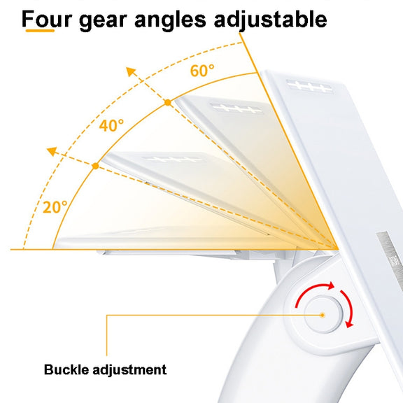 Oatsbasf 03363 Laptop Heightening Bracket Multifunctional Portable Foldable Desktop Stand(White)