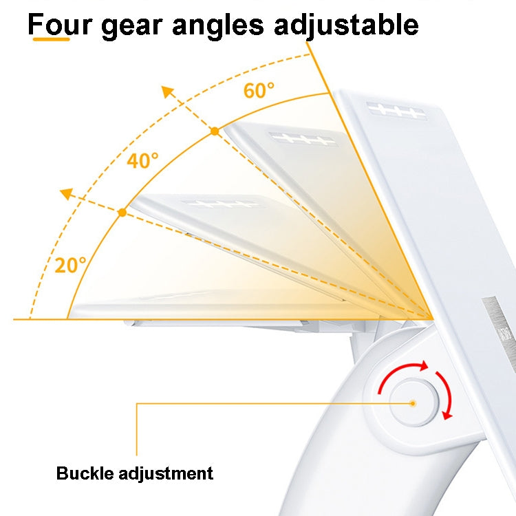 Oatsbasf 03363 Laptop Heightening Bracket Multifunctional Portable Foldable Desktop Stand(White)