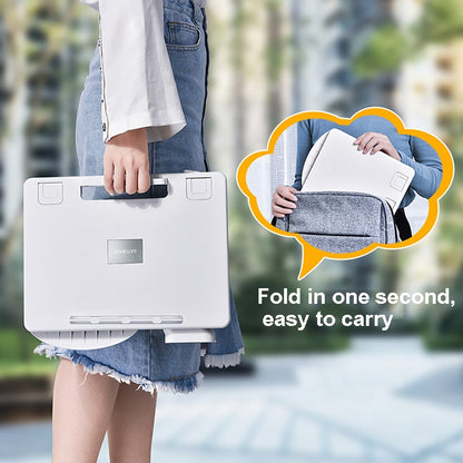 Oatsbasf 03363 Laptop Heightening Bracket Multifunctional Portable Foldable Desktop Stand(White) - free shipping - PMC Jewellery - Order now!