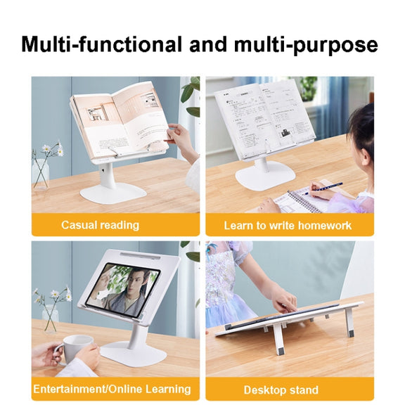 Oatsbasf 03363 Laptop Heightening Bracket Multifunctional Portable Foldable Desktop Stand(White)