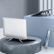 Oatsbasf K01 Adjustable Desktop Heightening Base Aluminum Alloy Radiator Folding Laptop Stand(Silver)