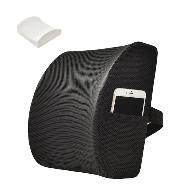 Office Waist Cushion Car Pillow With Pillow Core, Style: Memory Foam(Mesh Black)