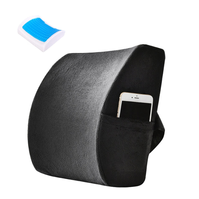 Office Waist Cushion Car Pillow With Pillow Core, Style: Gel Type(Suede Black)