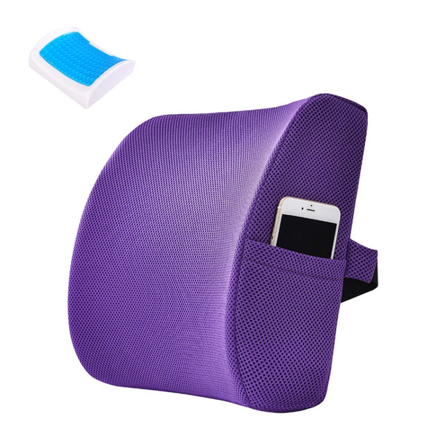 Office Waist Cushion Car Pillow With Pillow Core, Style: Gel Type(Mesh Purple)