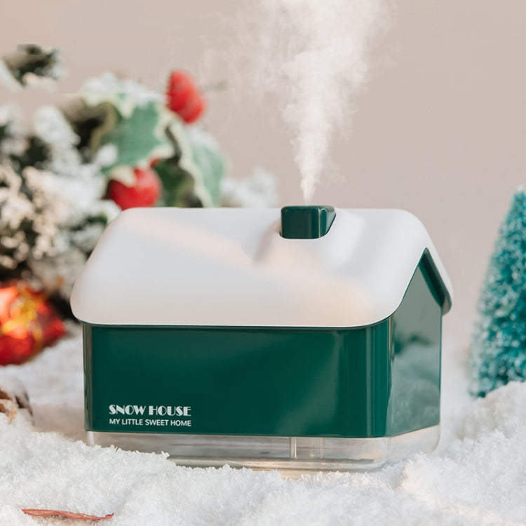 QB2020-008-G1 Mini Snow House Air Humidifier USB Bedroom Christmas Humidifier(Green) - free shipping - PMC TechLife - Order now!