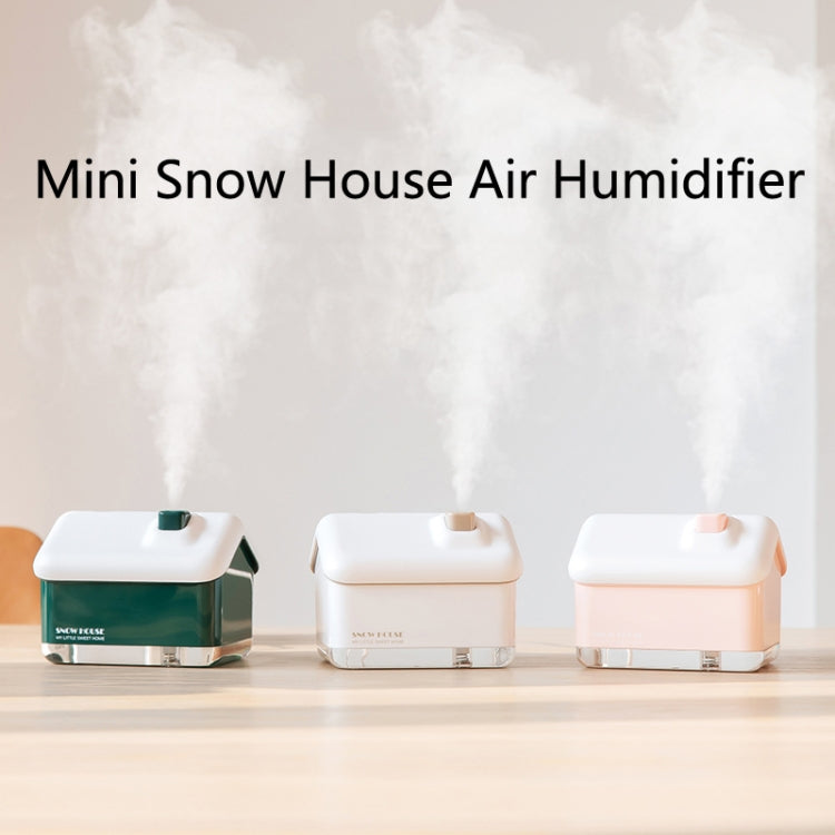 QB2020-008-G1 Mini Snow House Air Humidifier USB Bedroom Christmas Humidifier(White)