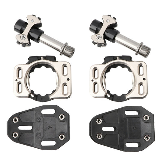 MEROCA Road Lock Shoes Card Three Pardin Bicycle Lollipops Self-Locking Pedal With Lock, Style: Titanium Alloy Axis (Black) - free shipping - PMC Jewellery - Order now!