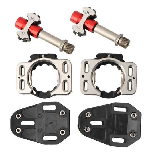 MEROCA Road Lock Shoes Card Three Pardin Bicycle Lollipops Self-Locking Pedal With Lock, Style: Steel Axis (Red) - free shipping - PMC Jewellery - Order now!