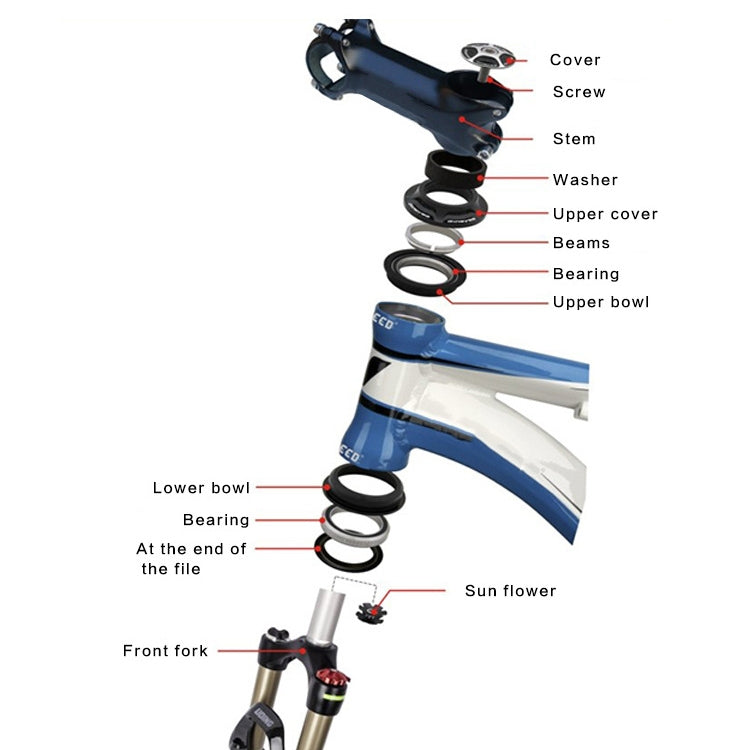 MEROCA Bearing Bowl Mountain Tower 44mm Built-In Straight Tube Bowl(Blue) - free shipping - PMC TechLife - Order now!
