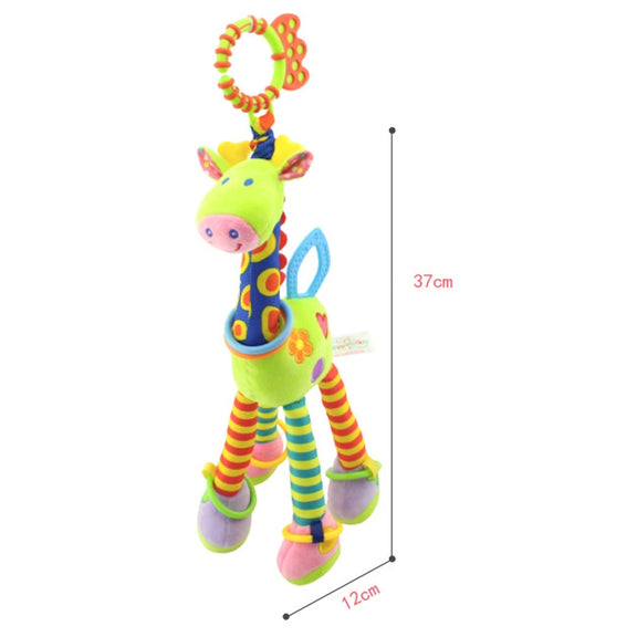 Baby Carriage Hanging Toy 0-1 Year Old Bell Teether Giraffe Bed Bell(Yellow)