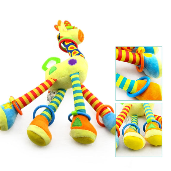 Baby Carriage Hanging Toy 0-1 Year Old Bell Teether Giraffe Bed Bell(Yellow)
