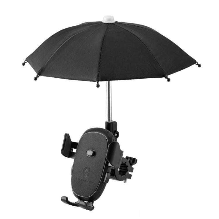 CYCLINGBOX BG-2935 Bicycle Mobile Phone Bracket With Umbrella Waterproof Navigation Electric Car Mobile Phone Frame, Style: Handlebar Installation (Black) - Holders by CYCLINGBOX | Online Shopping South Africa | PMC TechLife | Buy Now Pay Later Mobicred