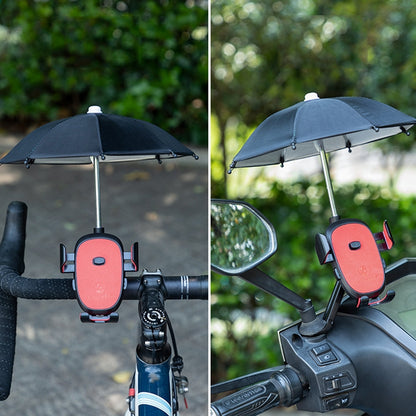 CYCLINGBOX BG-2935 Bicycle Mobile Phone Bracket With Umbrella Waterproof Navigation Electric Car Mobile Phone Frame, Style: Rearview Mirror Installation (Black) - Holders by CYCLINGBOX | Online Shopping South Africa | PMC Jewellery | Buy Now Pay Later Mobicred