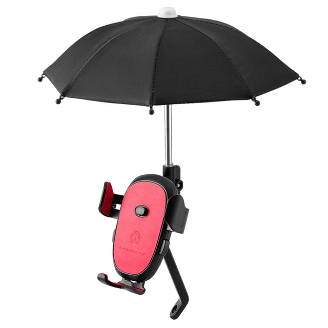 CYCLINGBOX BG-2935 Bicycle Mobile Phone Bracket With Umbrella Water-resistant Navigation Electric Car Mobile Phone Frame, Style: Rearview Mirror Installation (Red)