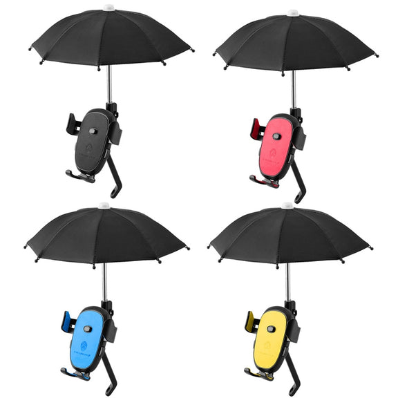 CYCLINGBOX BG-2935 Bicycle Mobile Phone Bracket With Umbrella Water-resistant Navigation Electric Car Mobile Phone Frame, Style: Rearview Mirror Installation (Blue)