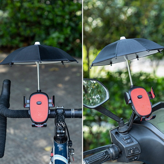 CYCLINGBOX BG-2935 Bicycle Mobile Phone Bracket With Umbrella Water-resistant Navigation Electric Car Mobile Phone Frame, Style: Rearview Mirror Installation (Blue)