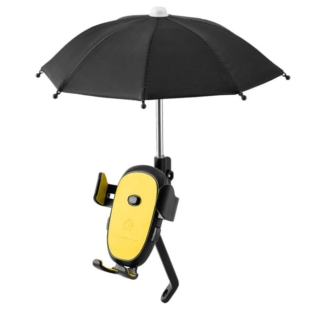 CYCLINGBOX BG-2935 Bicycle Mobile Phone Bracket With Umbrella Water-resistant Navigation Electric Car Mobile Phone Frame, Style: Rearview Mirror Installation (Yellow)
