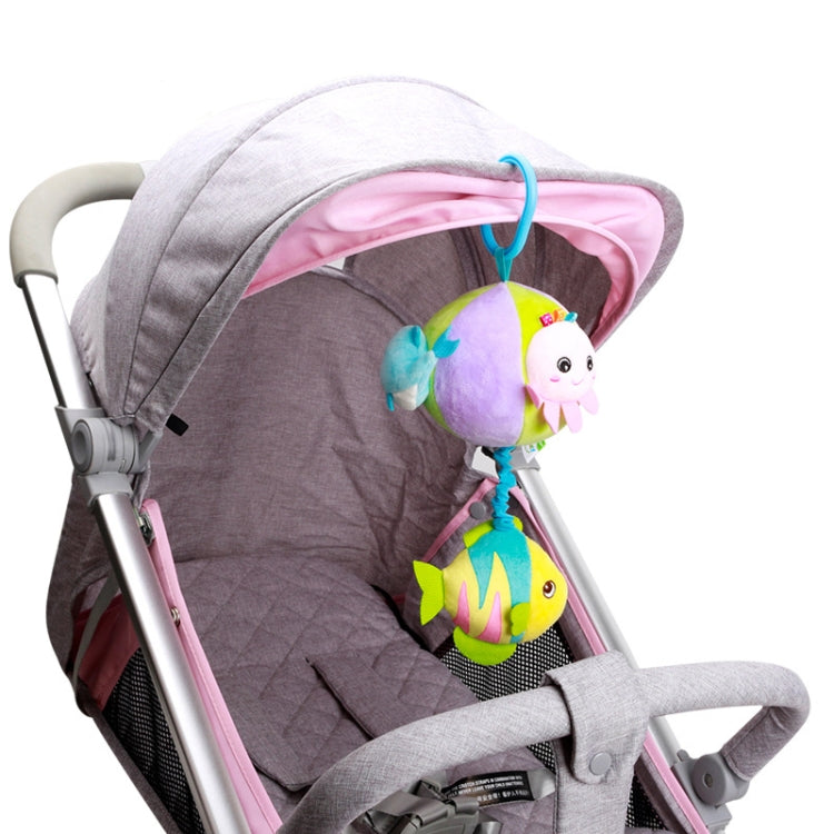 Three-dimensional Animal Baby Music Pull Bell Cloth Ball Bed Hanging Toy Baby Comfort Plush Bed Bell( Ocean Series 2A)