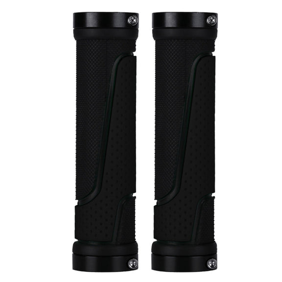 1pair BG-0404 Bicycle Rubber Handle Cover The Mountain Bike Bilateral Lock Dead Anti-Slip Handle Cover(Black)