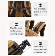 K805 Water-resistant Batik Canvas Camera Backpack Outdoor Liner Shoulder Photography Bag(Grey)
